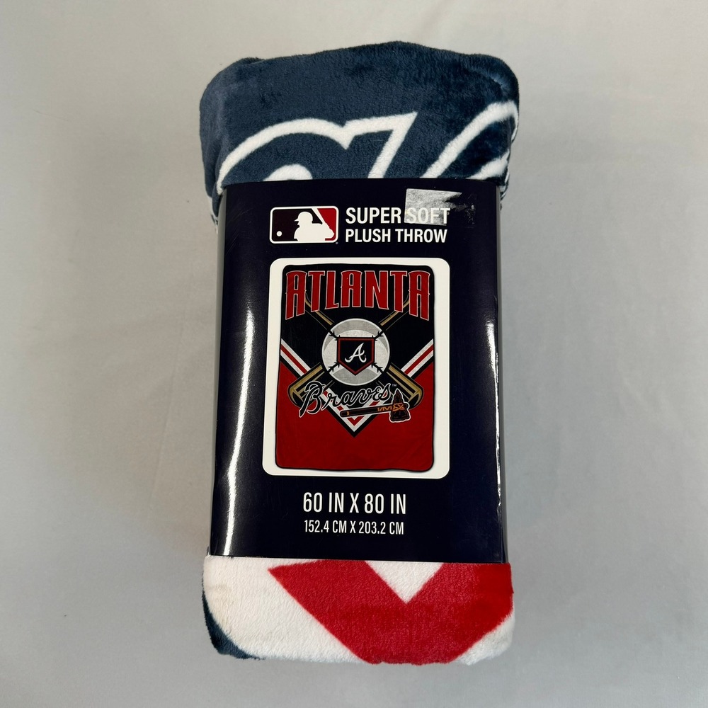 MLB Atlanta Braves Plush Throw Blanket Super Soft 60"x80" Pegasus Sports New
